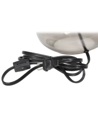 Glass Raindrop Table Lamp with Fabric Shade, Green with White Shade