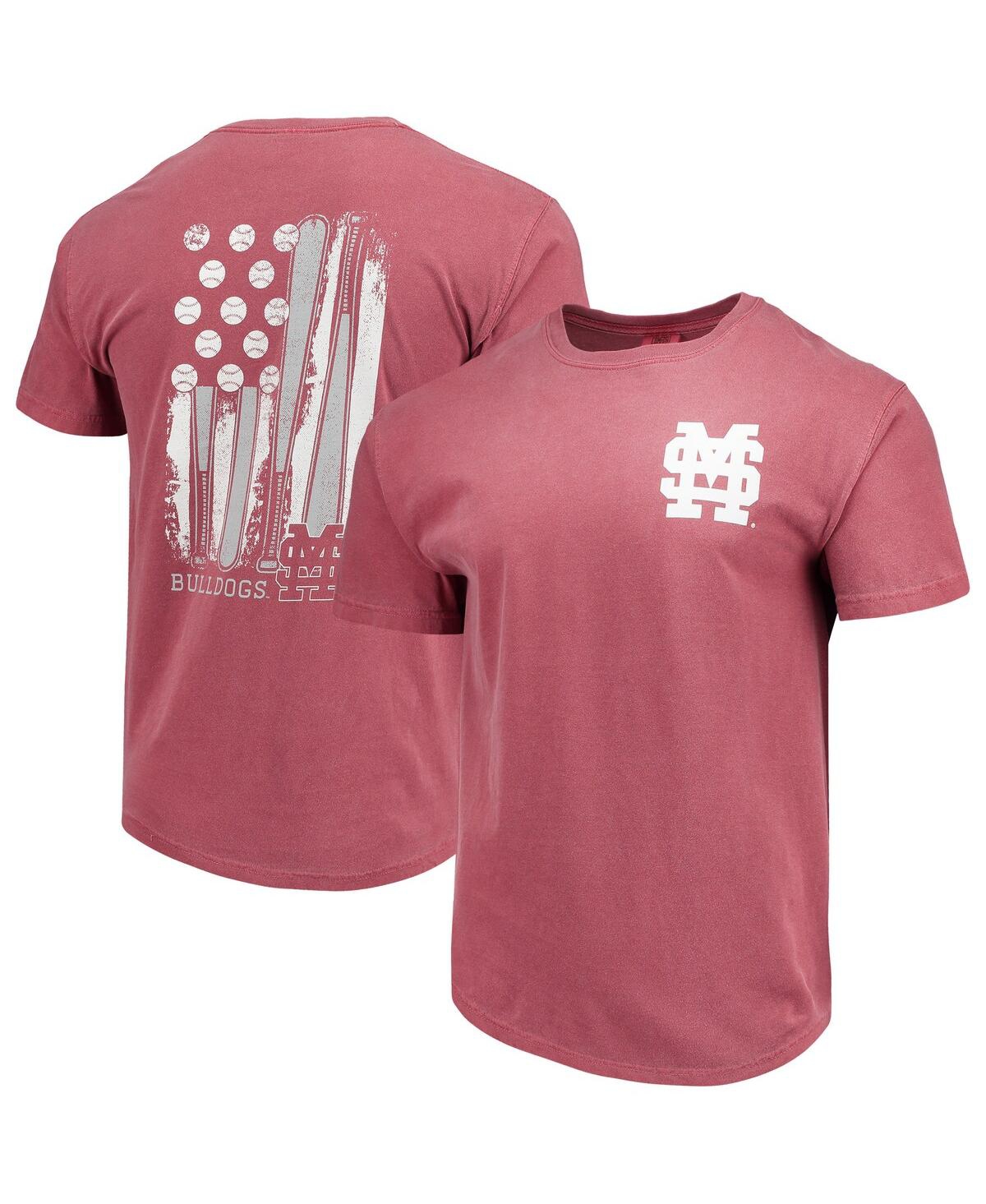 Men'sMississippi State Bulldogs Baseball Flag Comfort Colors T-shirt - Maroon
