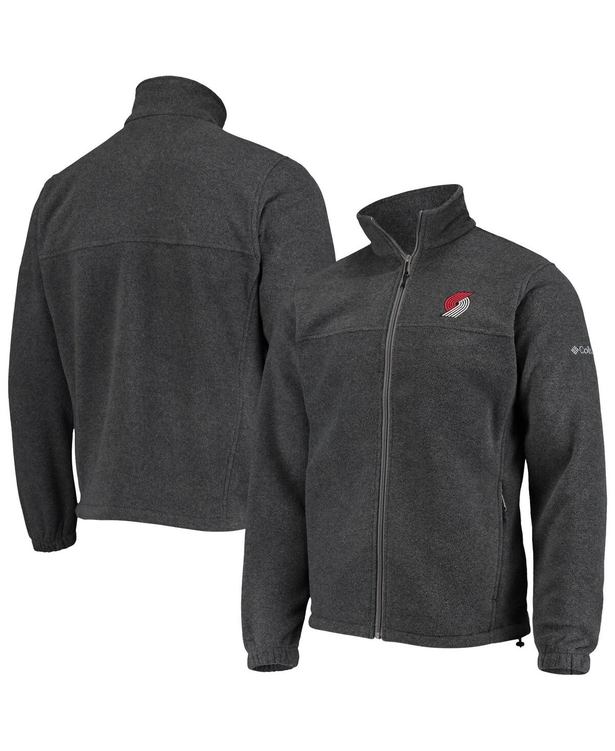 Shop Columbia Men's  Portland Trail Blazers Heathered Charcoal Flanker Full-zip Jacket
