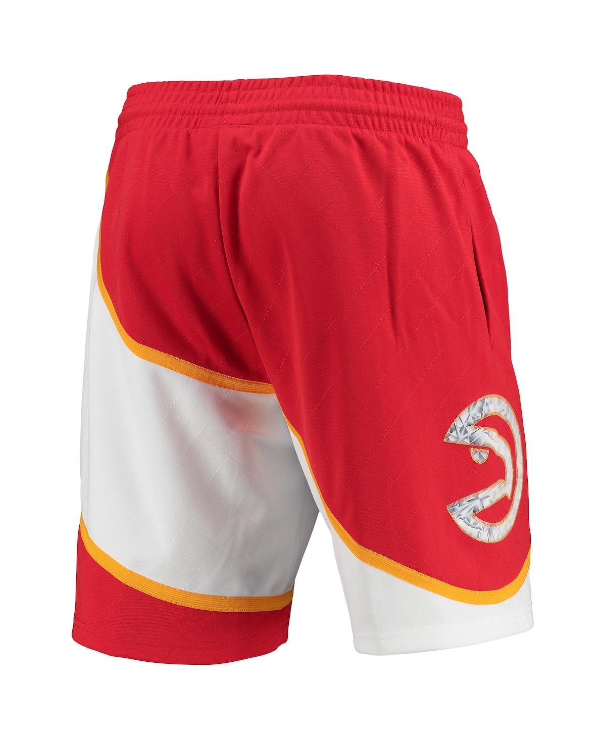 Shop Mitchell & Ness Men's  Red Atlanta Hawks 1986 Hardwood Classics 75th Anniversary Swingman Shorts