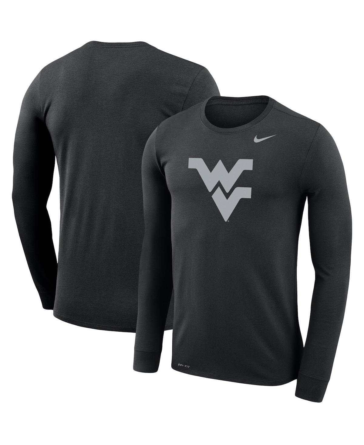 Men's Nike Black West Virginia Mountaineers School Logo Legend Performance Long Sleeve T-shirt