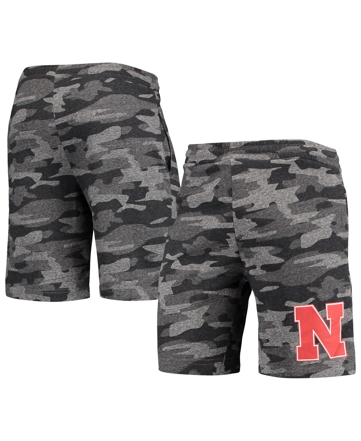 Shop Concepts Sport Men's  Charcoal, Gray Nebraska Huskers Camo Backup Terry Jam Lounge Shorts In Charcoal,gray