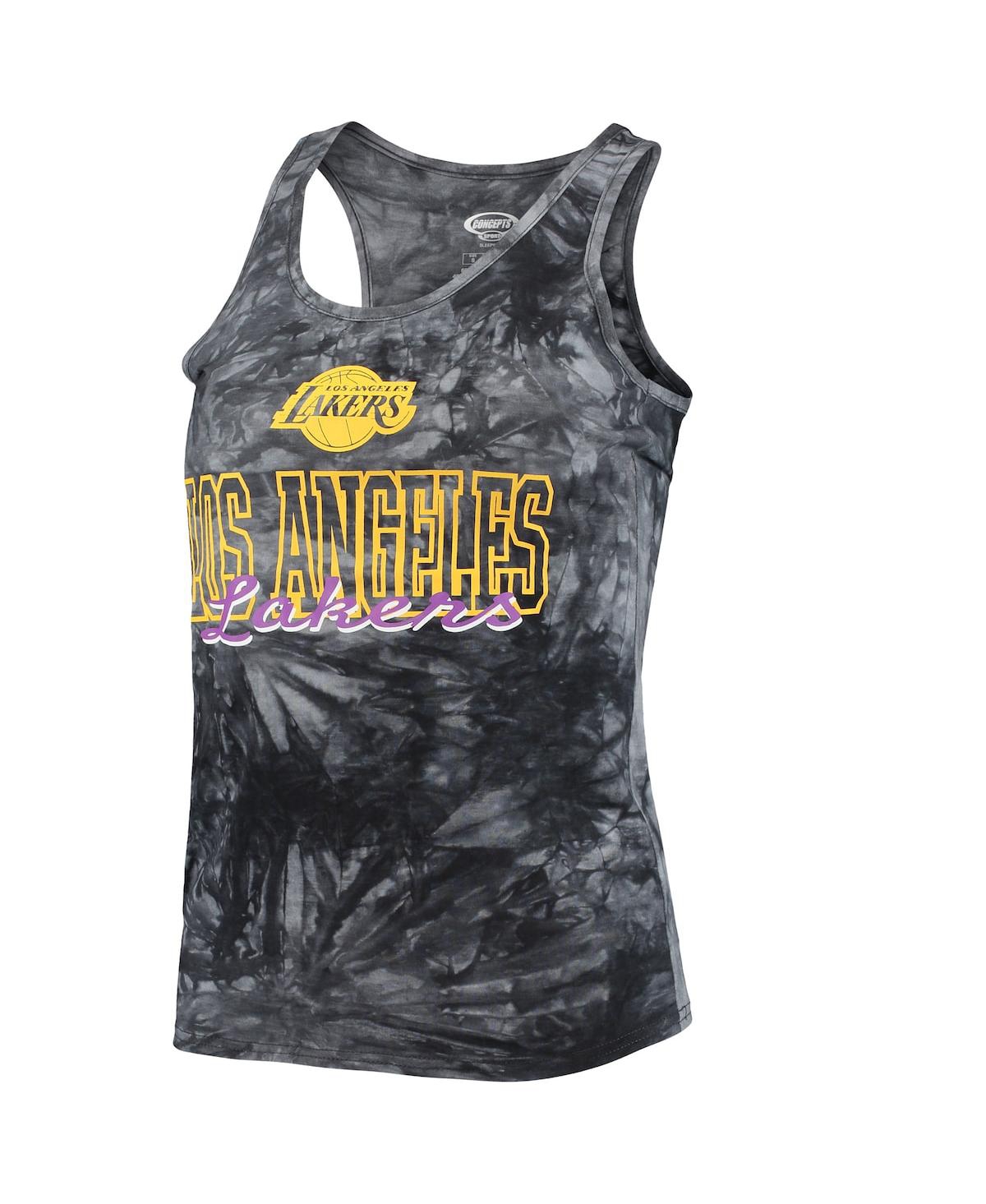 Concepts Sport Women's  Charcoal Los Angeles Lakers Billboard Tank Top And Shorts Sleep Set In Charcoal