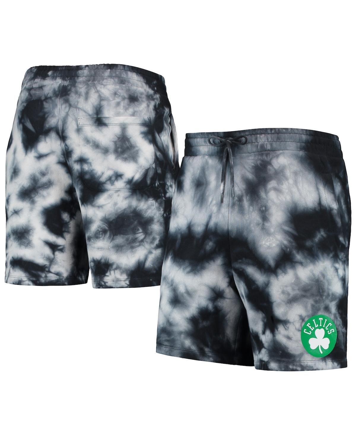 Мужские черные флисовые шорты Boston Celtics Tie-Dye