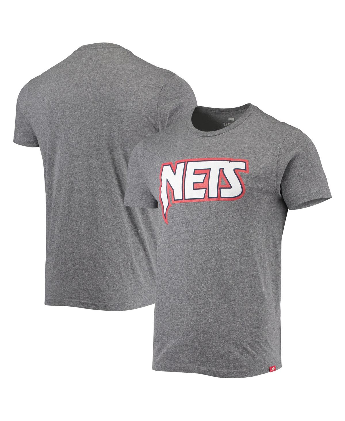 Shop Sportiqe Men's  Heathered Gray Brooklyn Nets Moments Mixtape Comfy Tri-blend T-shirt