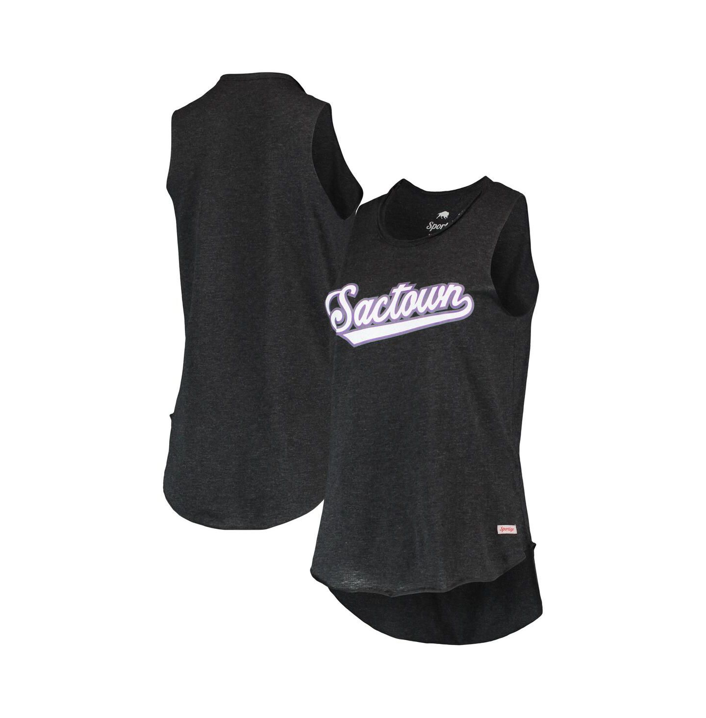 Женский топ Sportiqe Black Sacramento Kings Sactown Janie Tri-Blend — фото 2