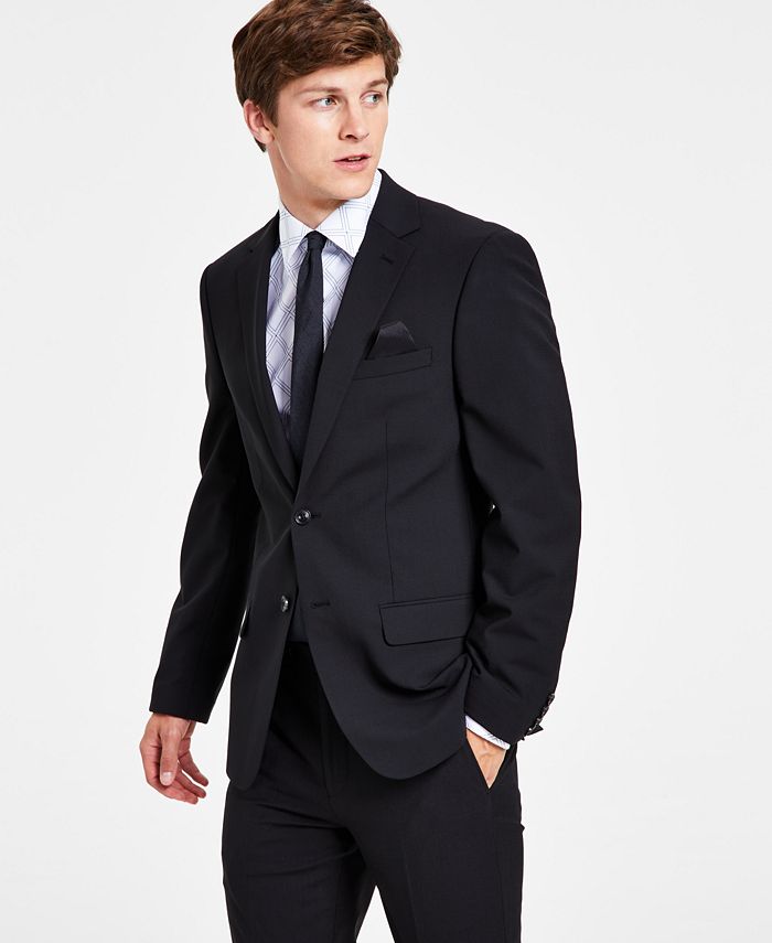 Bar III Men's Skinny Fit Wrinkle-Resistant Wool-Blend Suit Separate ...