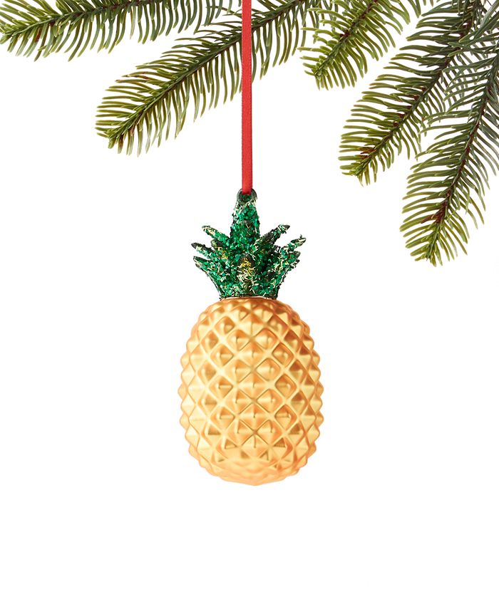 Holiday Lane Hawaii Glass Pineapple Ornament, Created for Macy's Macy's