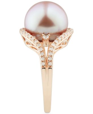 Cultured White Ming Pearl (11-13mm) & Diamond (1/3 ct. t.w.) Ring in 14k Gold
