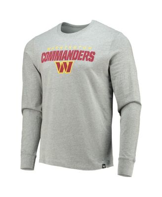 Men's Heathered Gray Washington Commanders Traction Super Rival Long Sleeve T-shirt