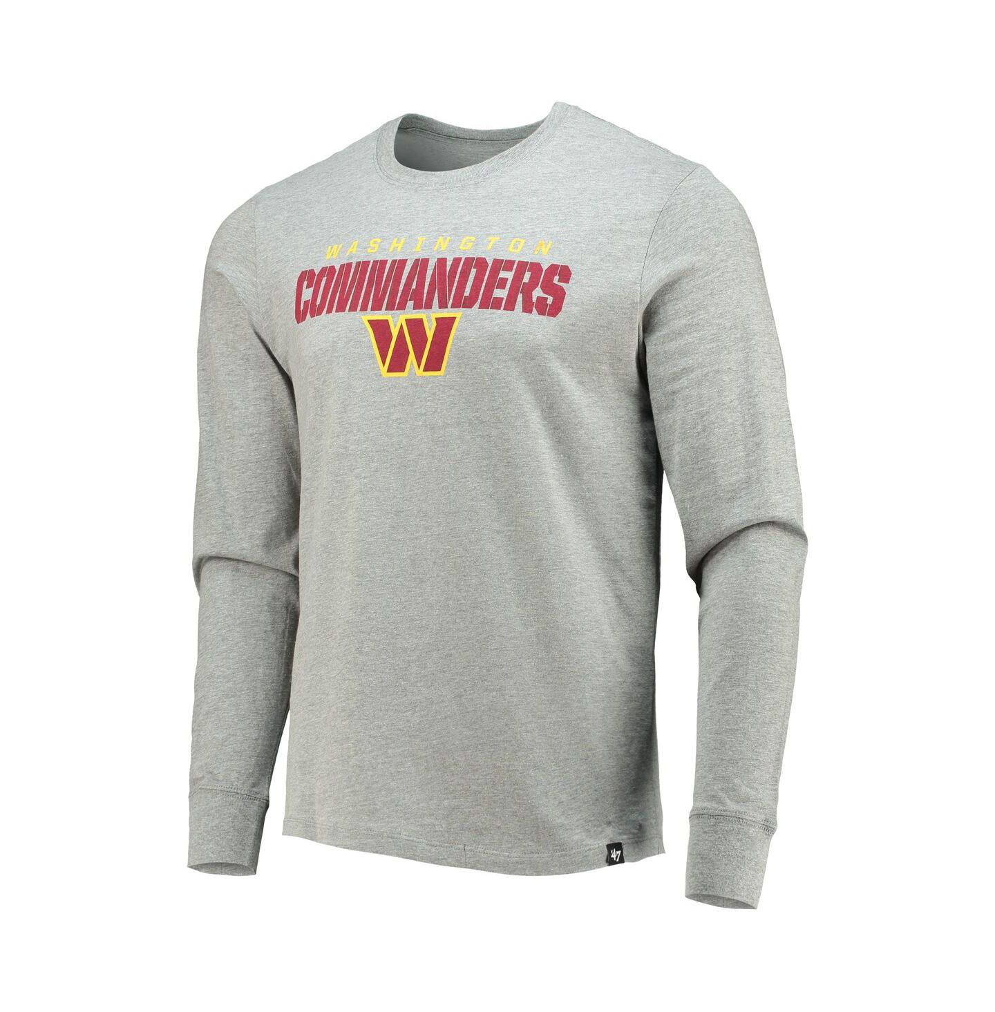 Мужская футболка '47 Brand Heathered Gray Washington Commanders Traction Super Rival Long Sleeve — фото 3