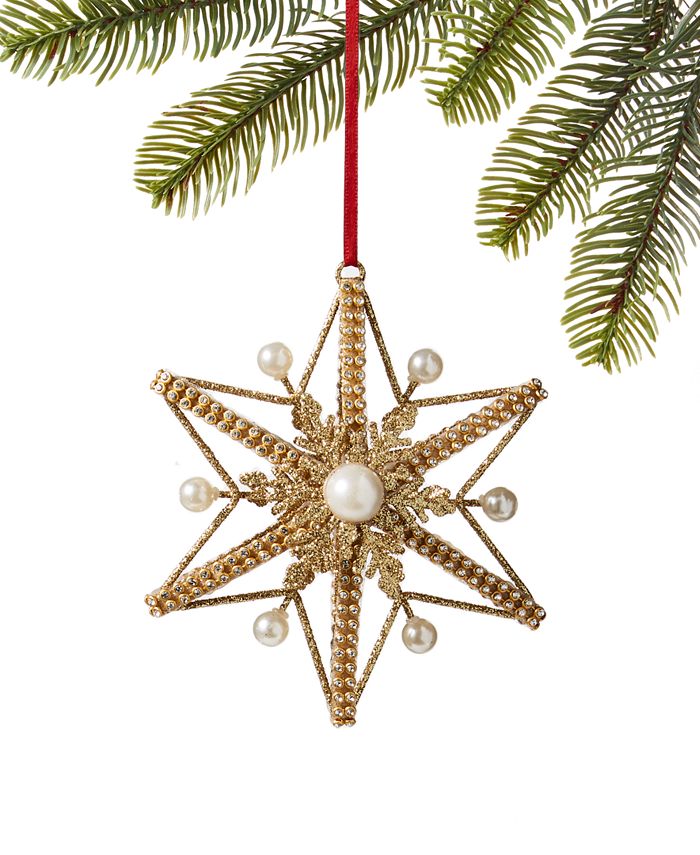 Holiday Lane Shine Bright Iron Snowflake Ornament, Created for Macy's