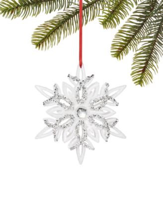 Holiday Lane - Glittered Plastic Snowflake Ornament