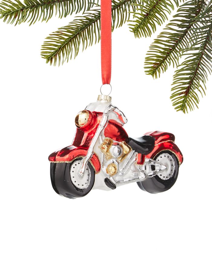 Holiday Lane All About You Glass Motorbike Ornament, Created for Macy's