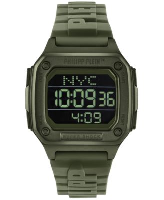 Philipp Plein - Men's Digital Hyper Shock Green Silicone Strap Watch 44mm