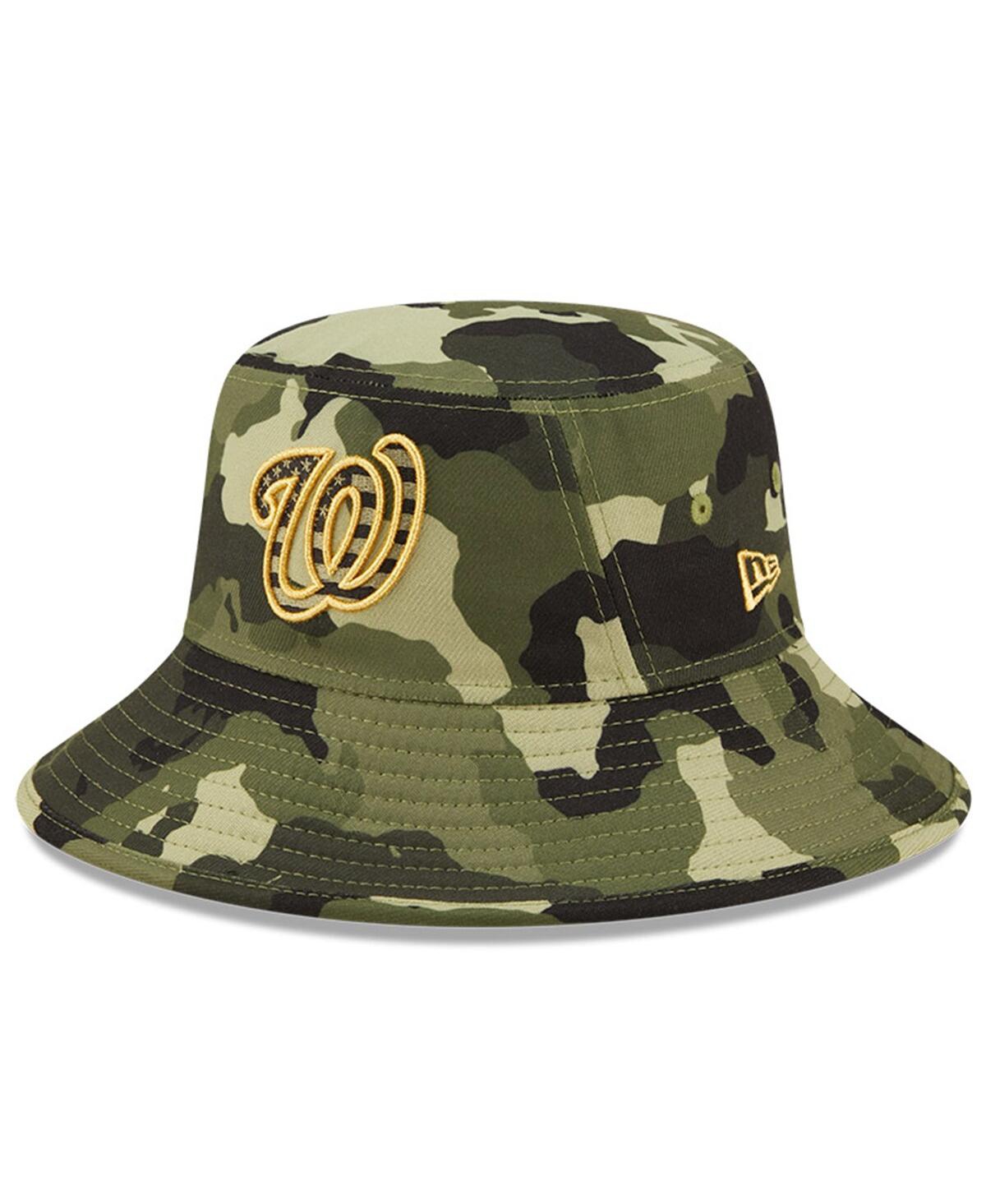 Shop New Era Men's  Camo Washington Nationals 2022 Armed Forces Day Bucket Hat