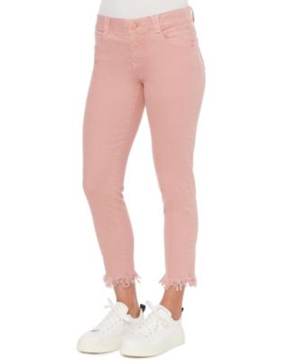Ankle Skimmer Jeans with Chewed Hem 