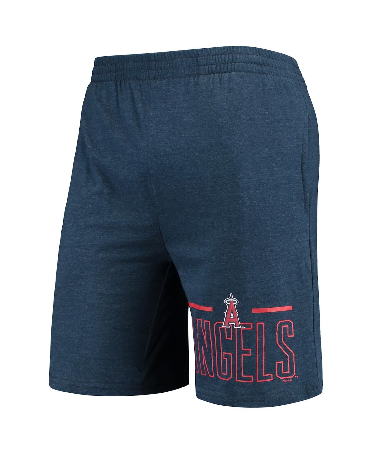 Shop Concepts Sport Men's  Navy And Red Los Angeles Angels Meter T-shirt And Shorts Sleep Set In Navy,red