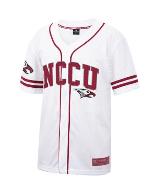 Men's White, Maroon North Carolina Central Eagles Free Spirited Baseball Jersey