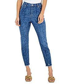 Petite High-Rise Snake-Print Skinny Jeans, Created for Macy's