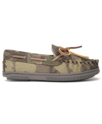 Little Boys Pile Lined Hardsole Moccasin Slippers