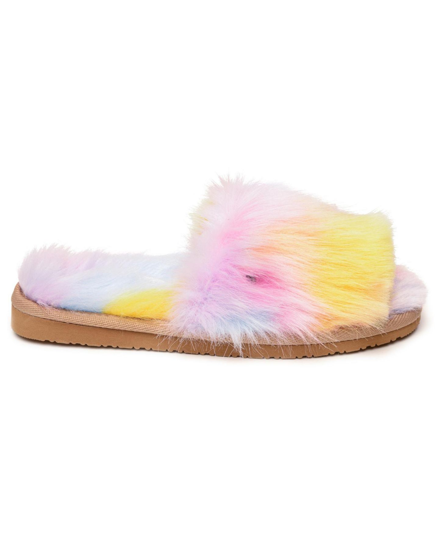 Тапочки Minnetonka Lyla Faux Fur Slide Slippers для девочек, цвет: Розовый — фото 2