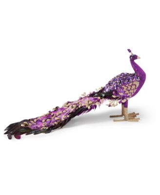Holiday Lane - Jewel Tones Peacock with Feather Decoration