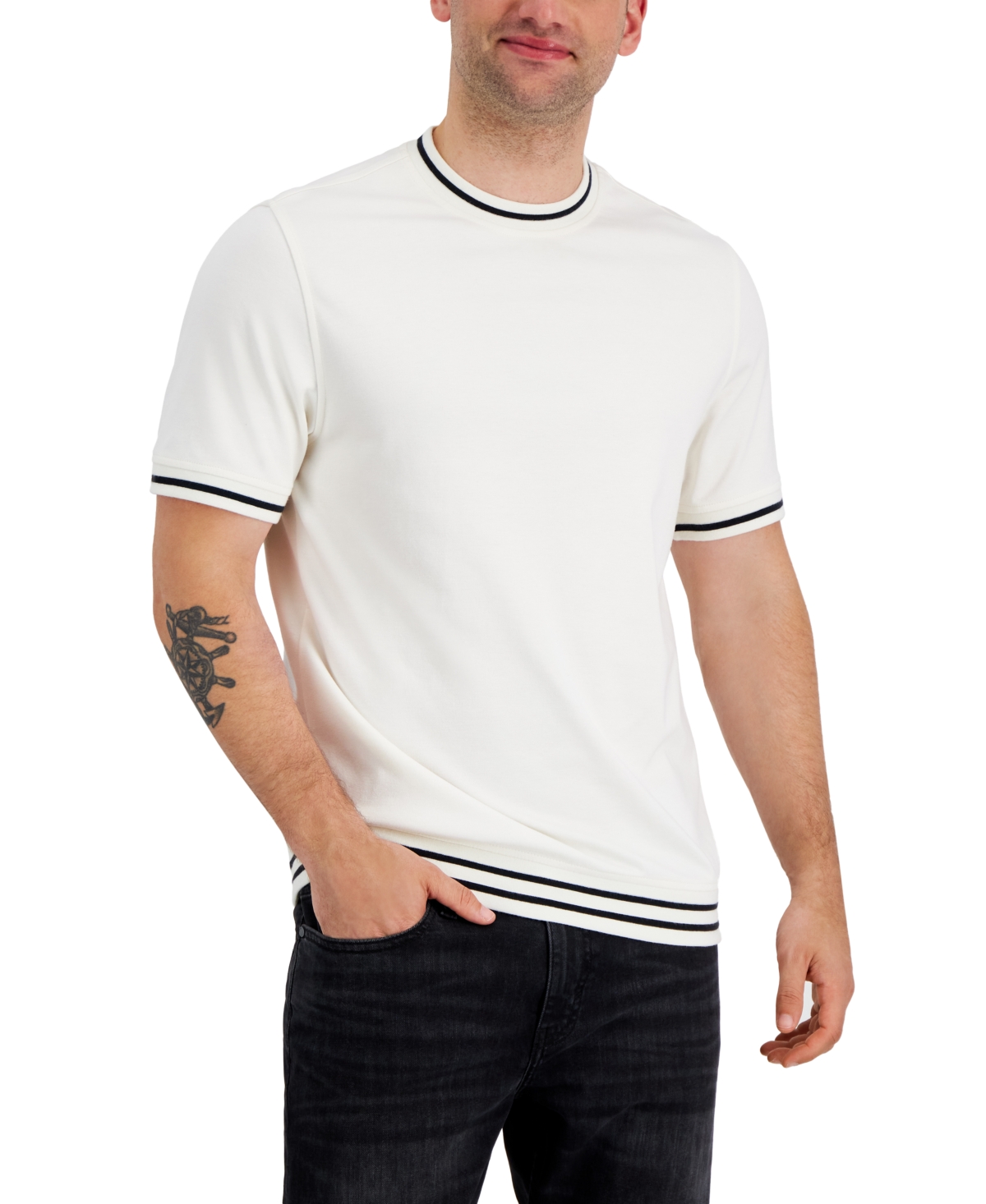 Alfani Men's Ribbed T-Shirt, Created for Macy's - Macy's
