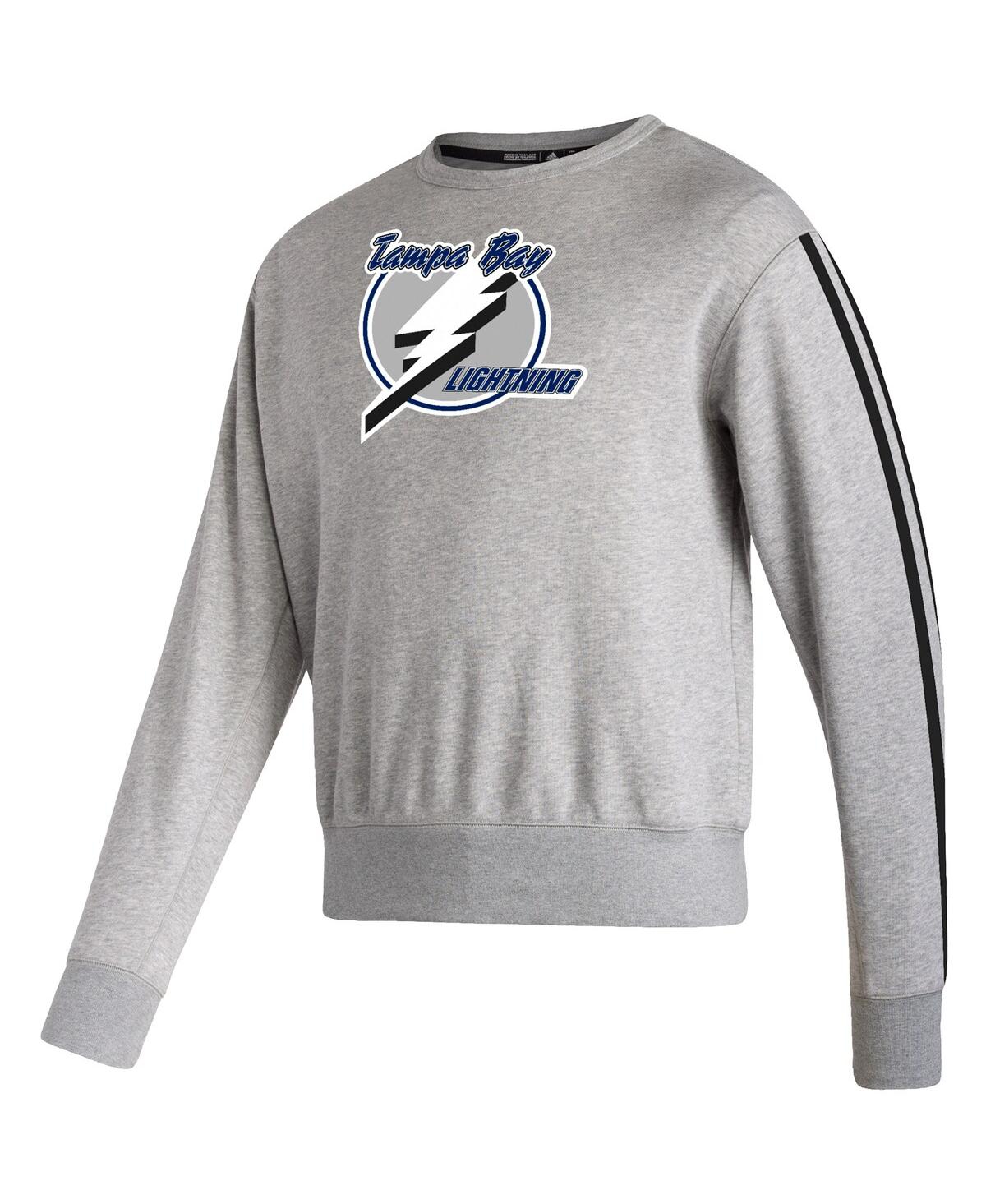 Men's adidasTampa Bay Lightning Team Classics Vintage-Like Pullover Sweatshirt - Heathered Gray