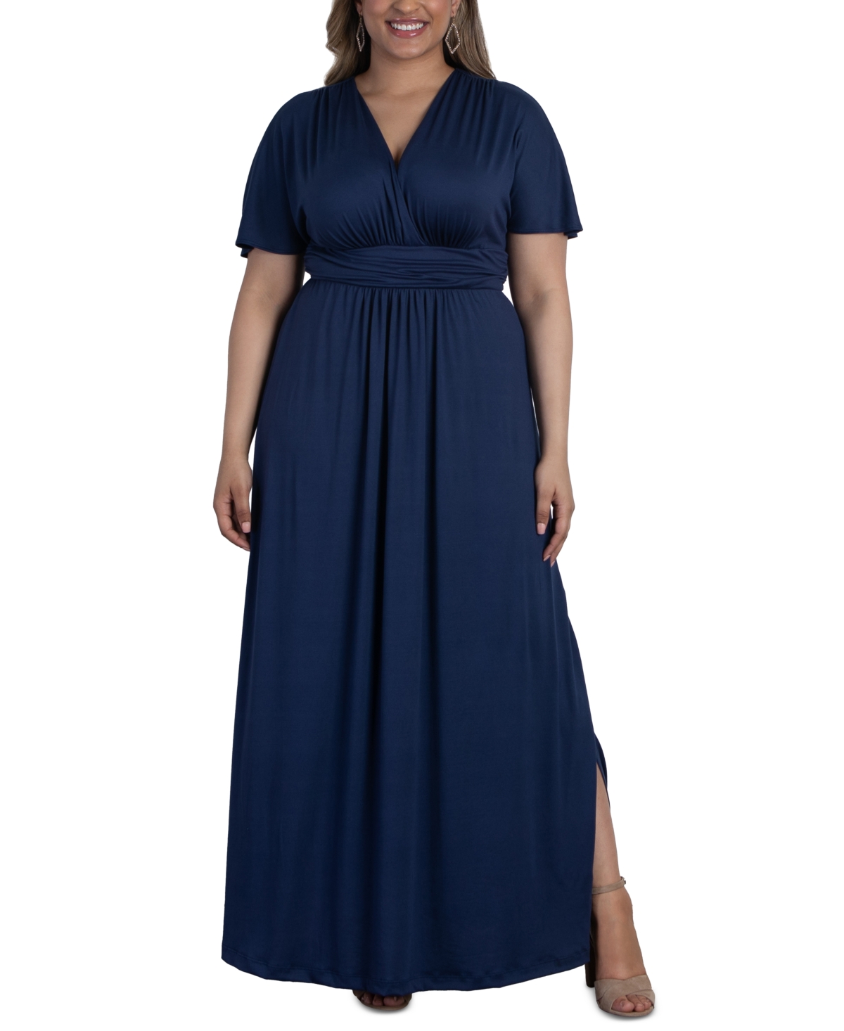 Kiyonna Vienna Maxi Dress In Navy