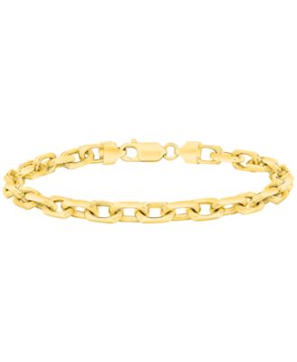 Italian Gold - Oval Rolo Chain Bracelet in 14k Gold Over Sterling Silver or Sterling Silver
