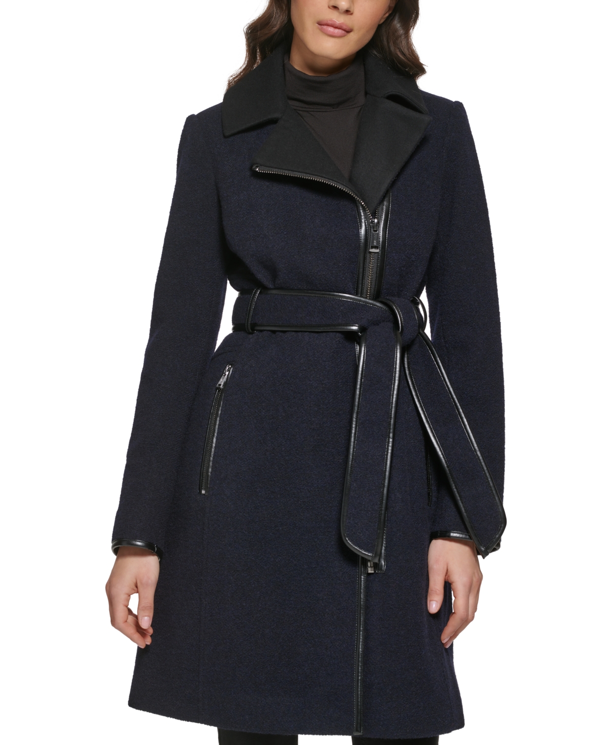 Guess asymmetrical best sale skirted walker coat