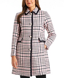 Women's Plaid Tweed Coat
