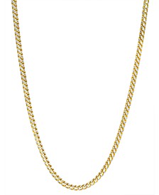 24" Two-Tone Franco Chain Necklace in 14k Gold-Plated & Sterling Silver (Also in Sterling Silver)