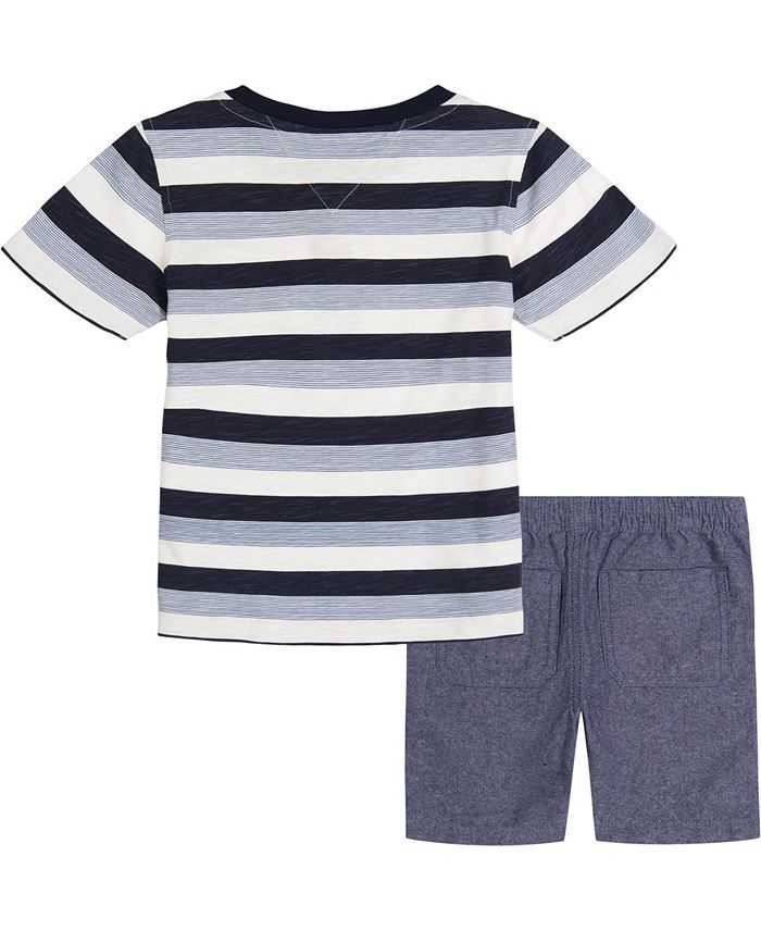 Kids Headquarters Toddler Boys Striped Henley T-shirt and Chambray ...