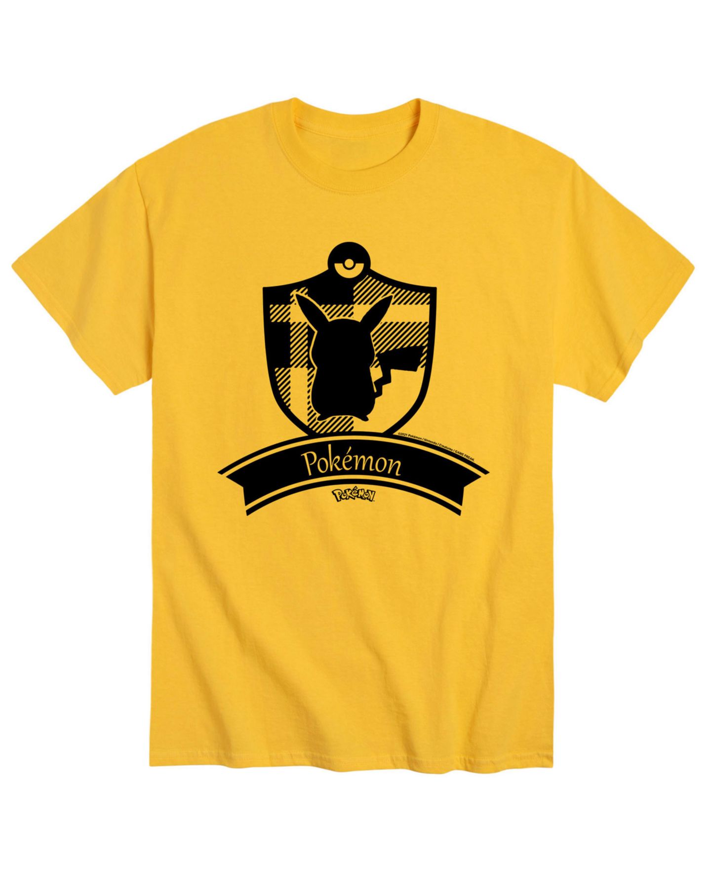 Мужская футболка AIRWAVES Pokemon Silhouette Plaid Badge, цвет: Жёлтый — фото 1