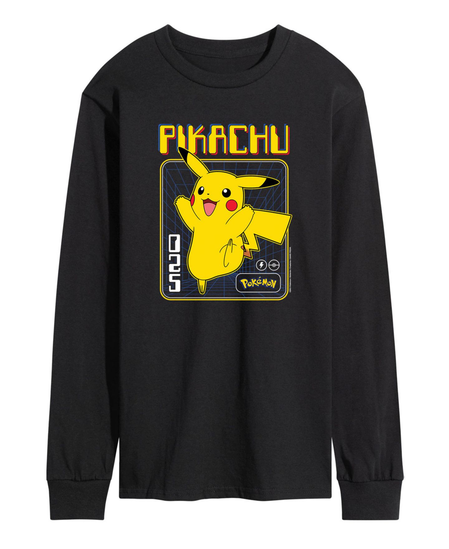 Мужская футболка AIRWAVES Pokemon Pikachu Long Sleeve, цвет: Чёрный — фото 1