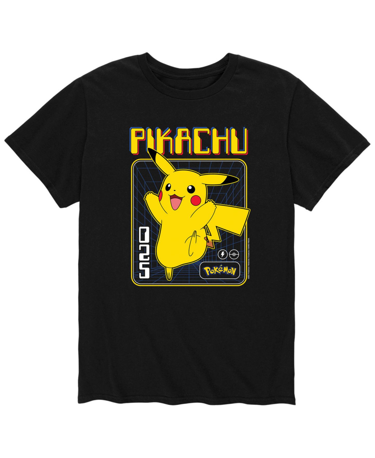 Мужская футболка AIRWAVES Pokemon Pikachu 025, цвет: Чёрный — фото 1