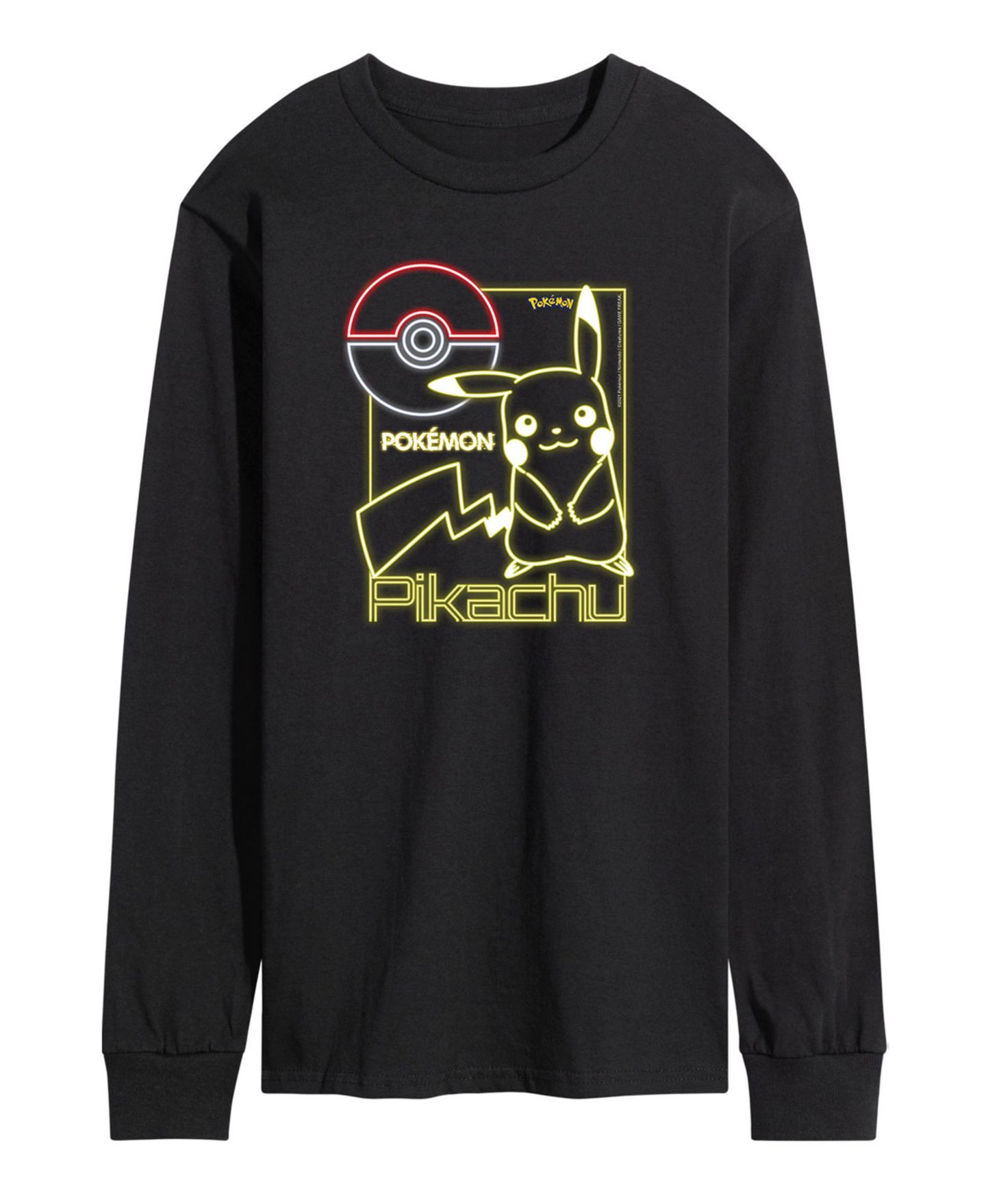Мужская футболка AIRWAVES Pokemon Pikachu Long Sleeve, цвет: Чёрный — фото 1