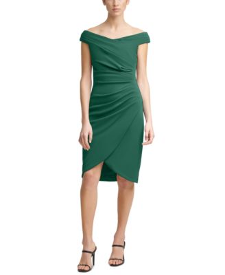 Calvin klein off the shoulder crepe dress hotsell