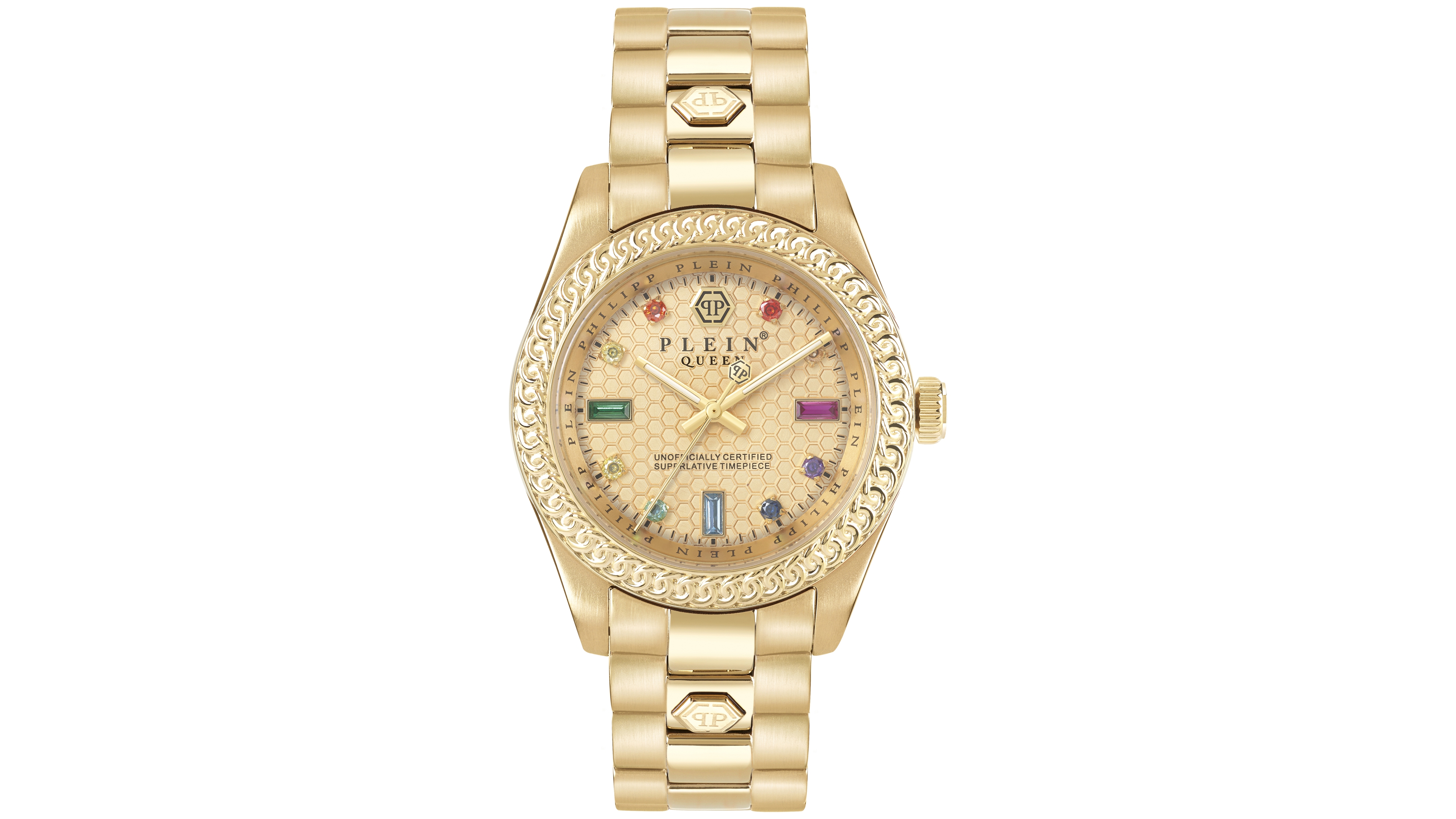 Philipp Plein Women's Queen Gold-Tone Stainless Steel Bracelet Watch 36mm