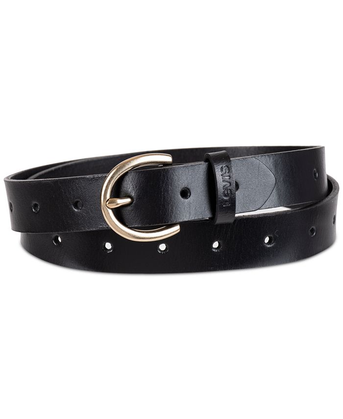 Levi's Women's Slim Adjustable Perforated Leather Belt - Macy's