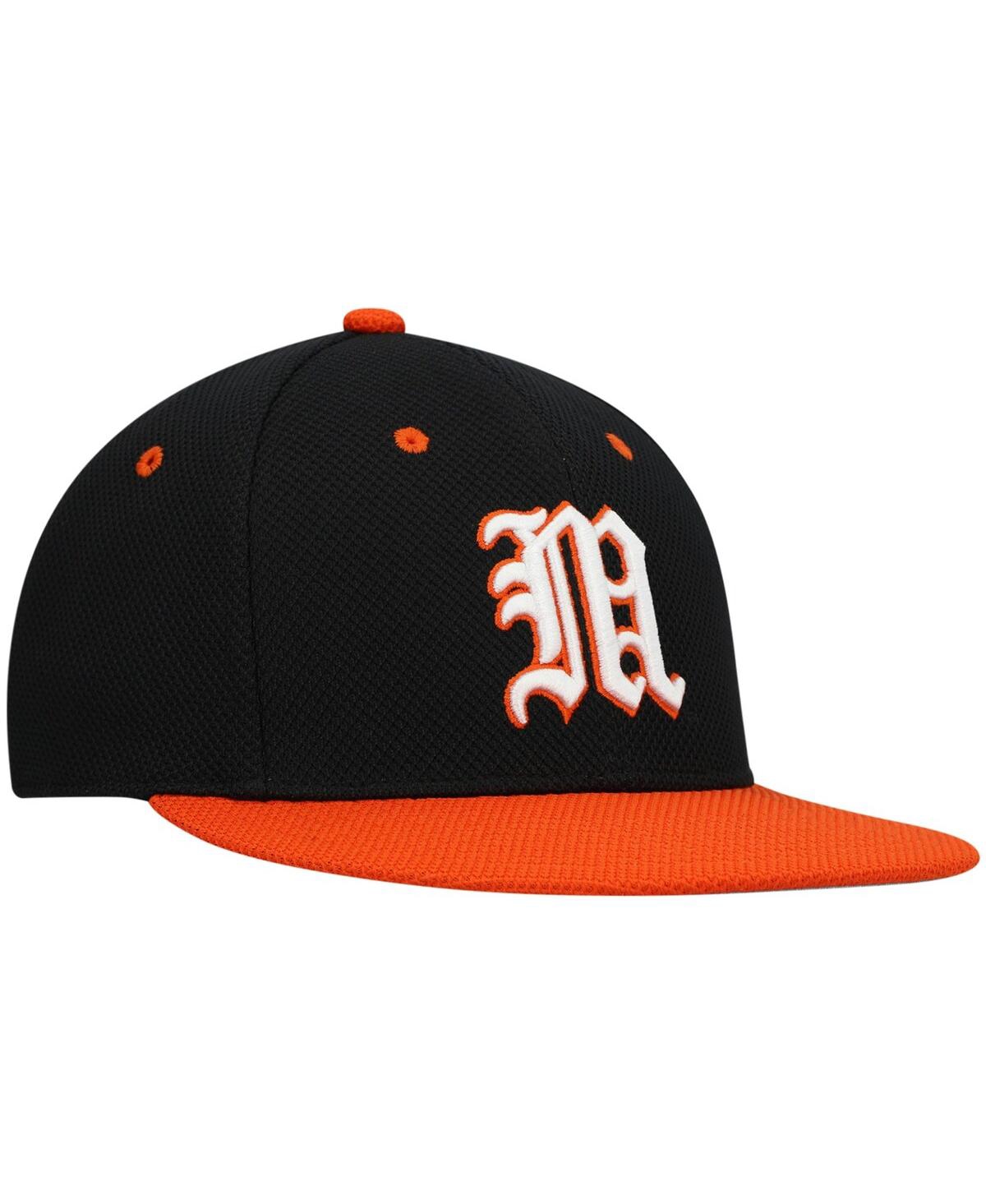 Shop Adidas Originals Men's Adidas Black And Orange Miami Hurricanes On-field Baseball Fitted Hat In Black,orange