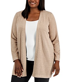 ZERDOCEAN Womens Plus Size Button Down Open Front Cardigans Knit Outwear with Pockets 