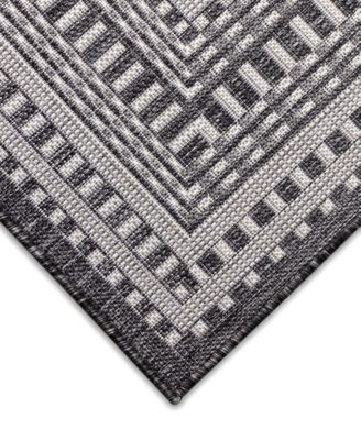 Malibu Etched Border 6'6" x 9'3" Outdoor Area Rug