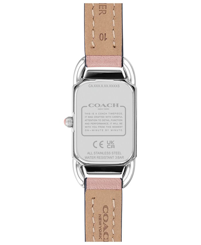 COACH Women's Cadie Blush Leather Strap Watch 17.5mmX28.5mm Macy's