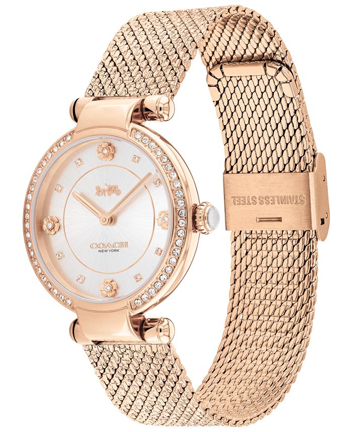 COACH Women's Cary Rose Goldtone Mesh Bracelet Watch 34mm & Reviews