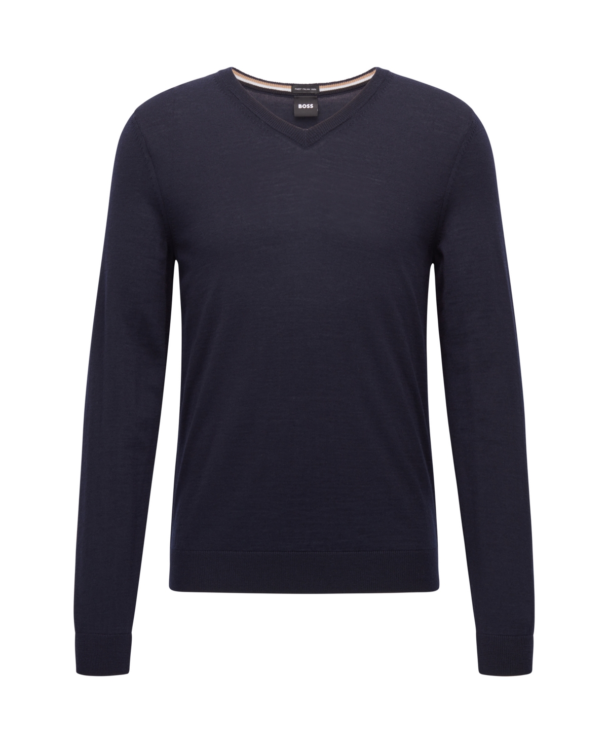 HUGO BOSS BOSS BY HUGO BOSS MEN'S SLIM-FIT MERINO WOOL V-NECK SWEATER 