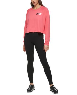 DKNY - Women's Rhinestone Logo Cropped Sweatshirt