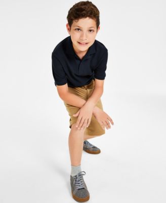 Big Boys Uniform Stretch Double Piqu&eacute; Polo